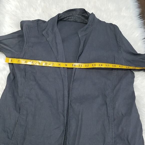 Eileen Fisher Grey Linen blend open front jacket - Picture 7 of 8